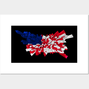 Abstract US Flag made of triangles Posters and Art